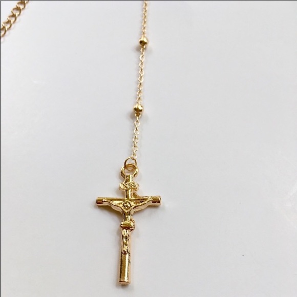 MORE COMING Rosary Style Gold Toned Alloy Necklace - Picture 6 of 6